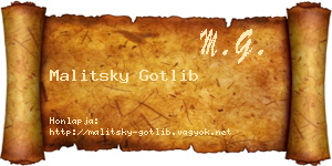 Malitsky Gotlib névjegykártya